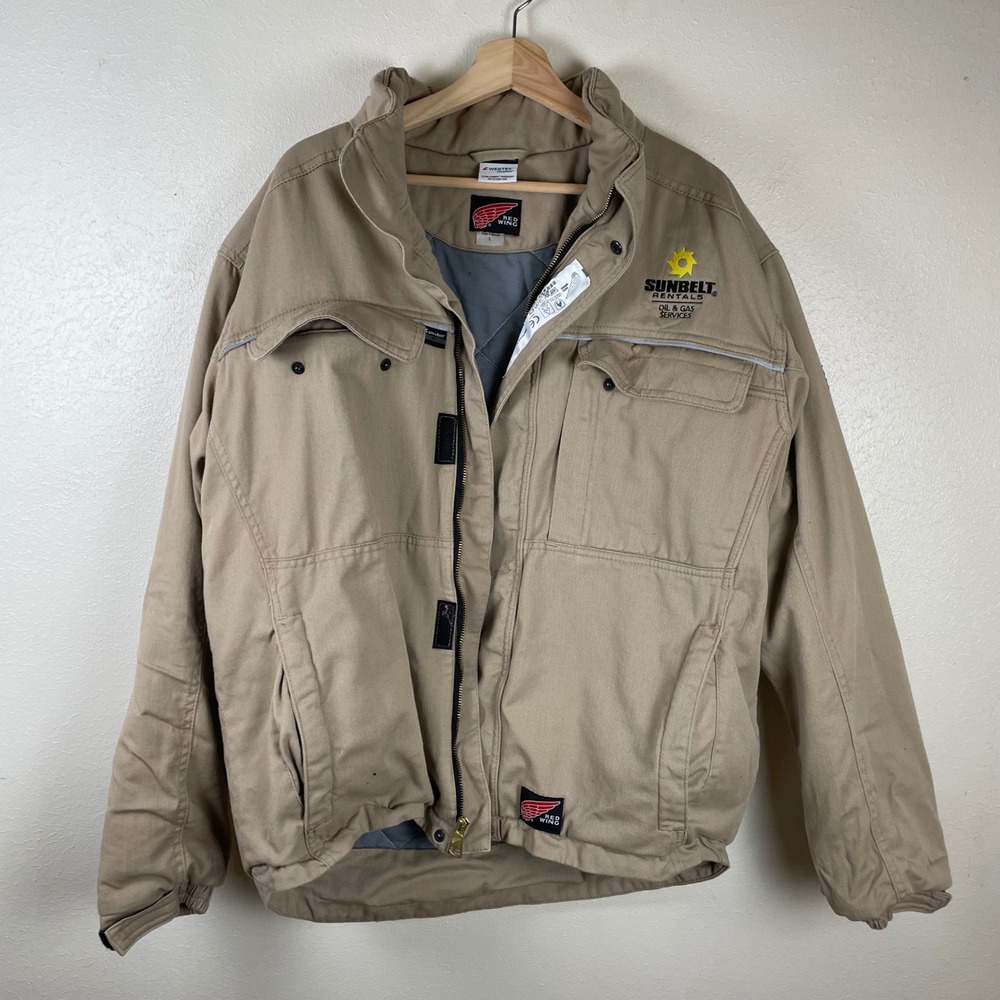 Red Wing Mens Tan FR Flame‎ Resistant Insulated Work Jacket Sunbelt Size L